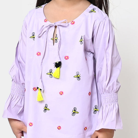 Girls Cotton Embroidered Kurti Honey Bee