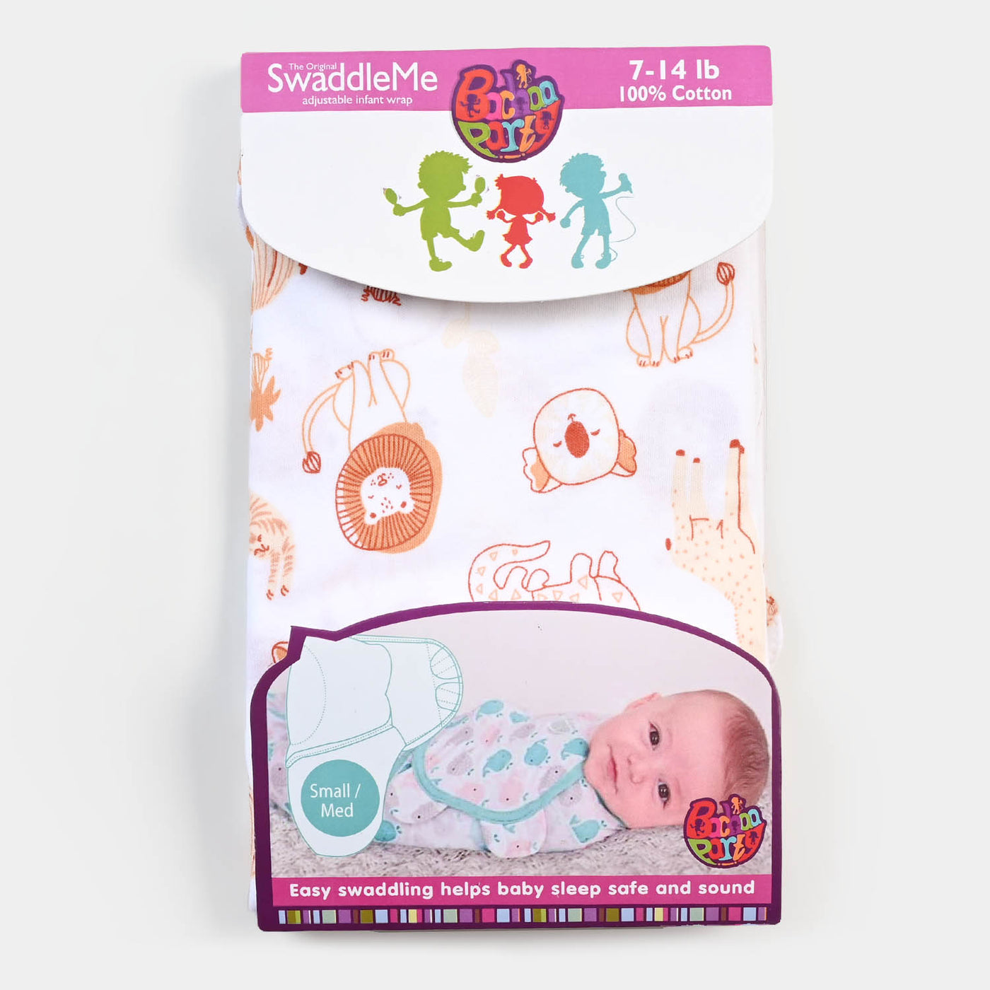 Baby Swaddle Safari - White