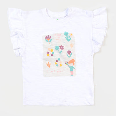Infant Girls Slub T-Shirt Good Thing - White