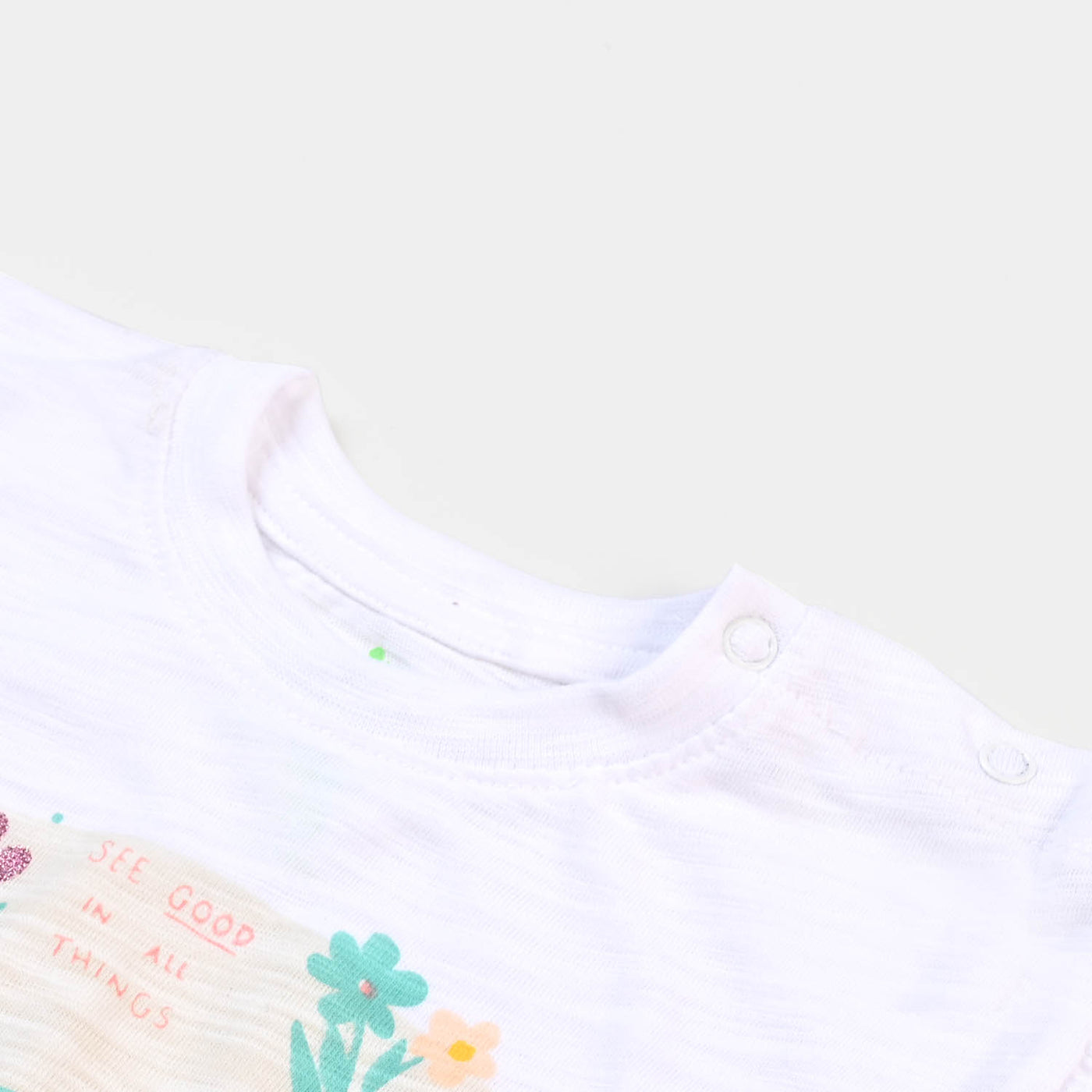Infant Girls Slub T-Shirt Good Thing - White