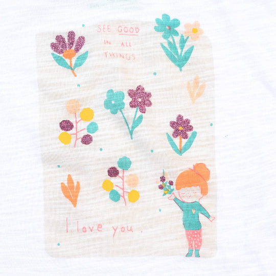 Infant Girls Slub T-Shirt Good Thing - White