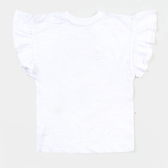 Infant Girls Slub T-Shirt Good Thing - White