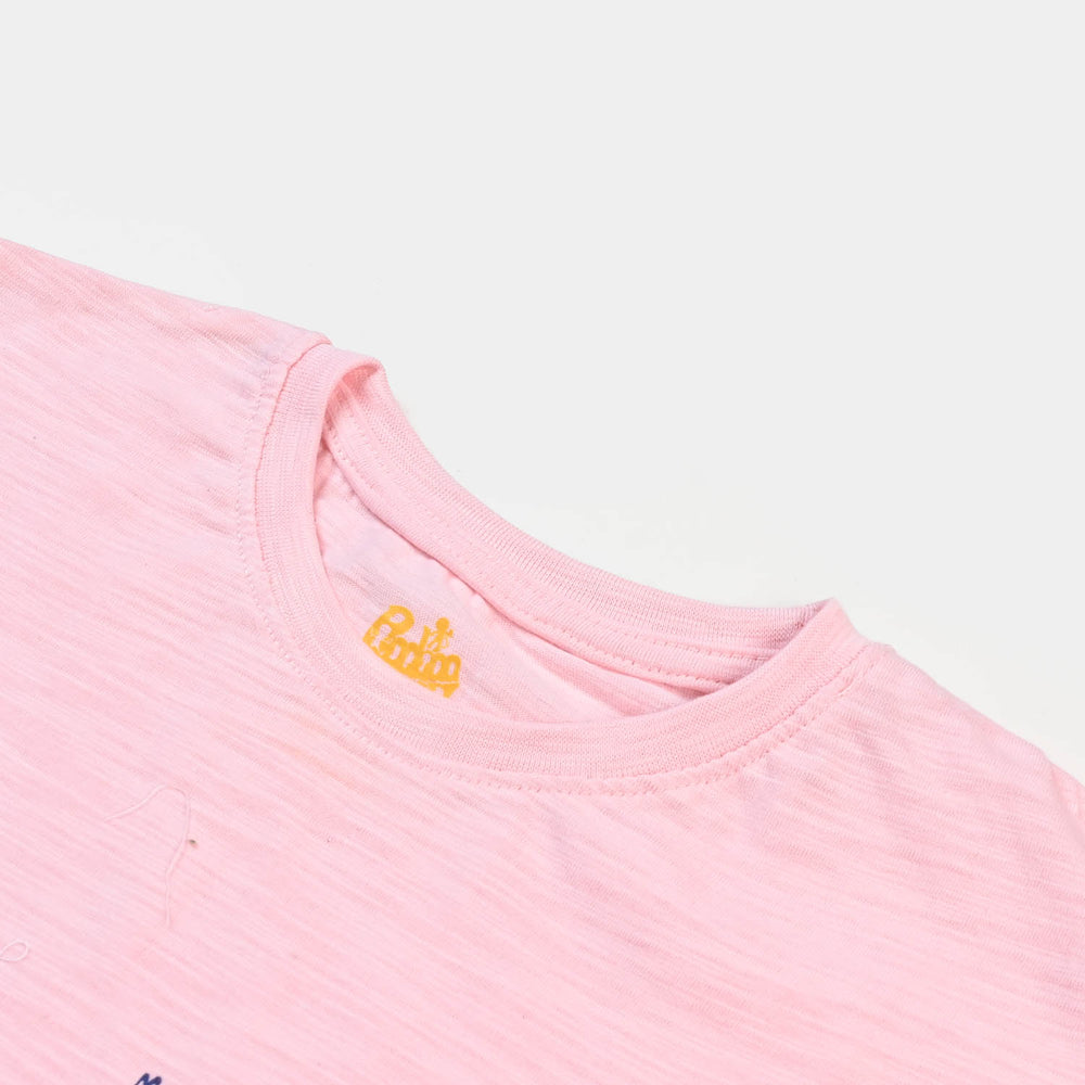 Girls Slub T-Shirt Dance - Light Pink