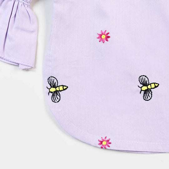 Infant Girls Cotton Embroidered Kurti Honey Bee