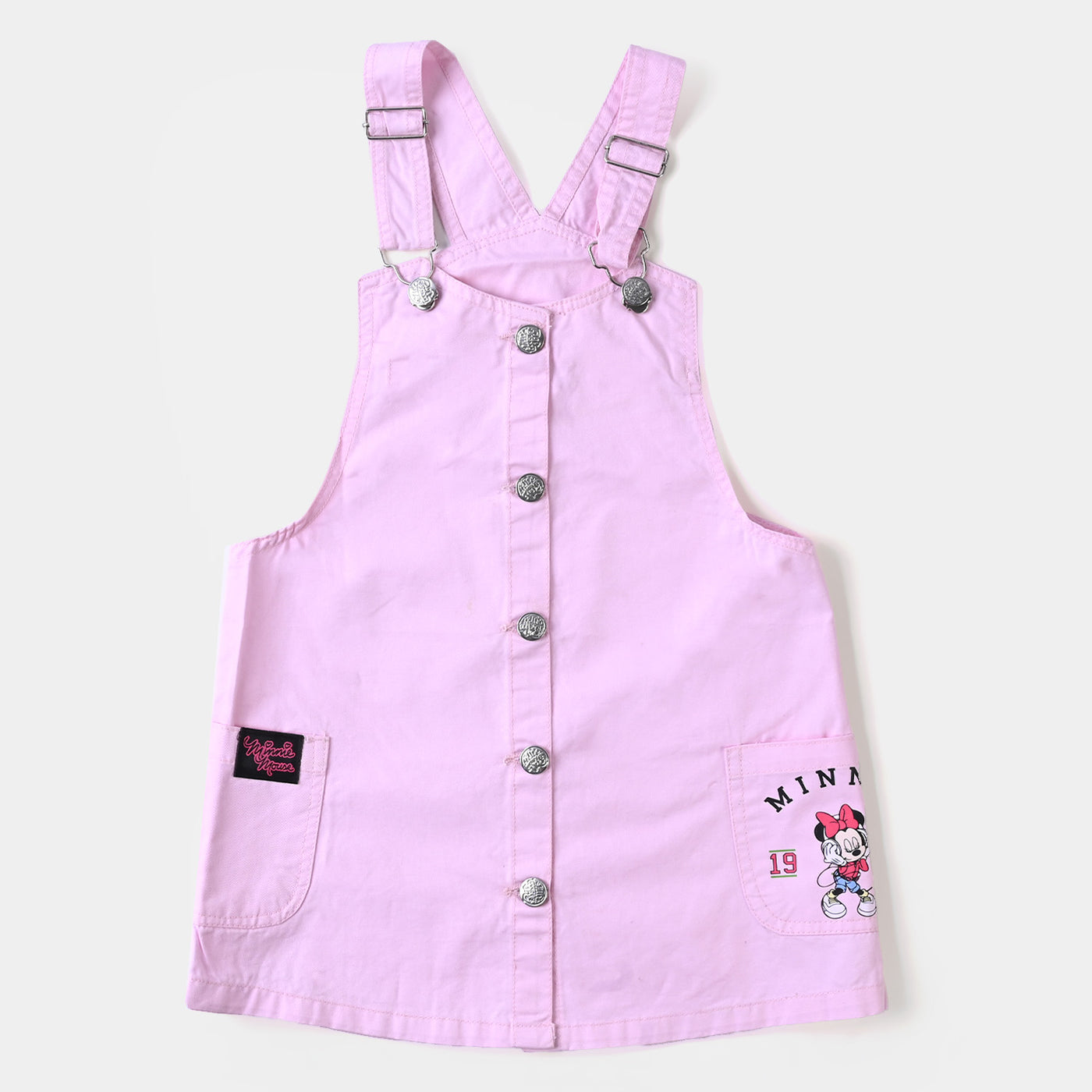 Girls Cotton Over All Dress - Pink