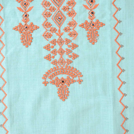 Girls Cotton 2PCs Suit Noor-e-Dill  - Mint Green