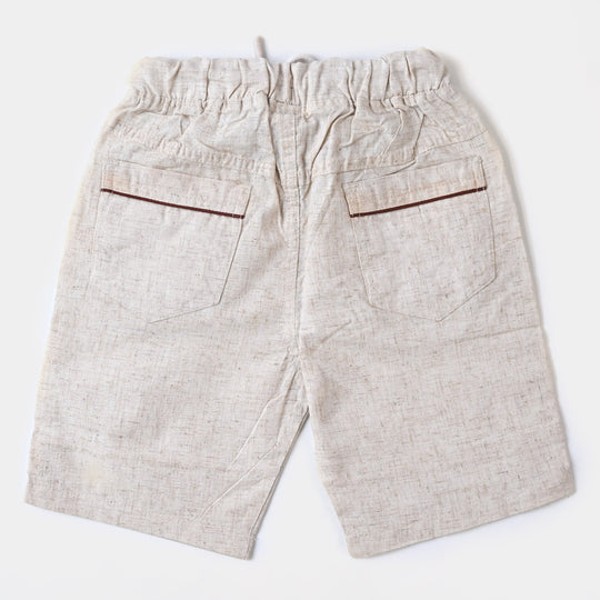 Infant Boys Cotton Suit  - Sand