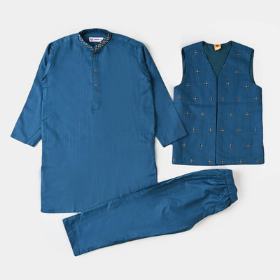 Boys Viscose 3Pcs Suit - Blue