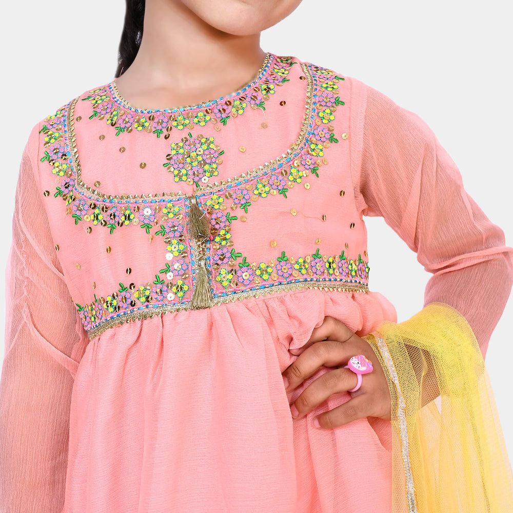 Girls Chiffon 3PCs Suit Bano | Paradise