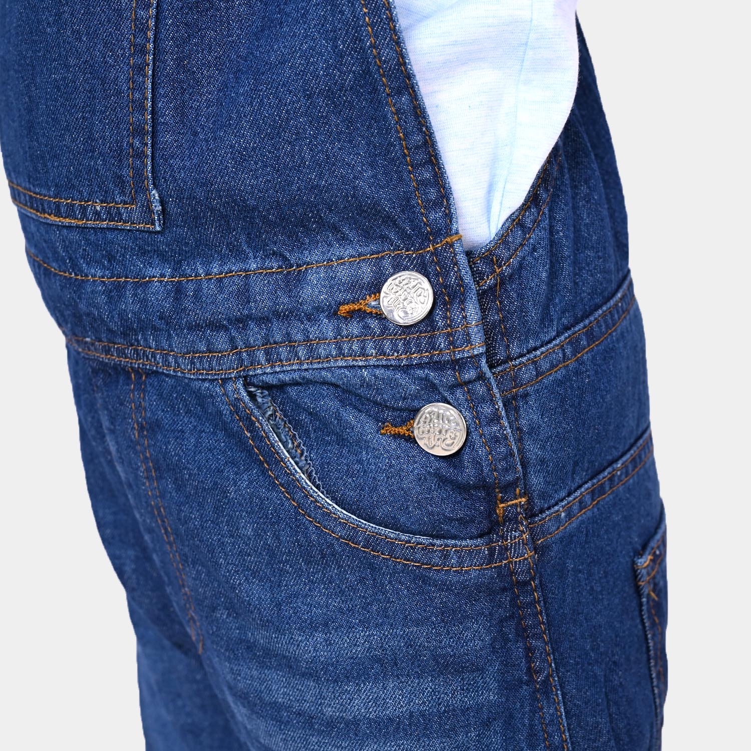 Boys Denim Over All Dungaree - Mid Blue Price in Pakistan | Bachaa