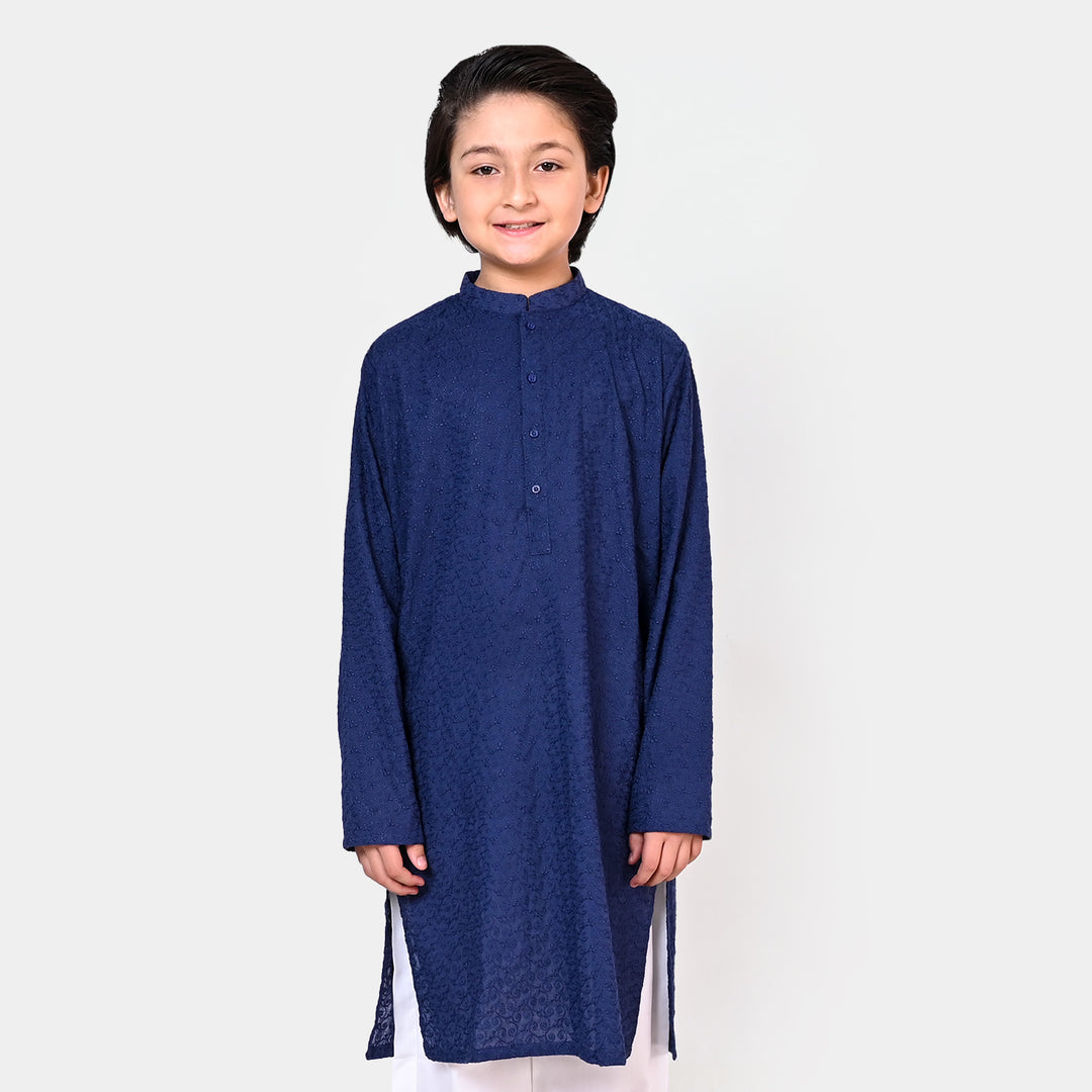 Boys Chicken Kurta-NAVY