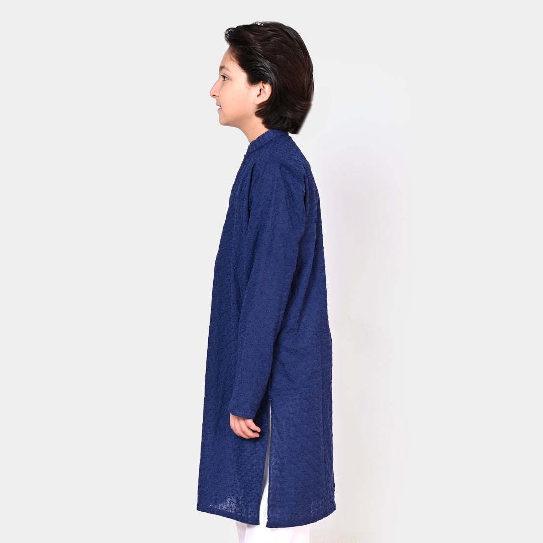 Boys Chicken Kurta-NAVY