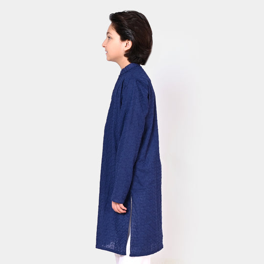 Boys Chicken Kurta-NAVY