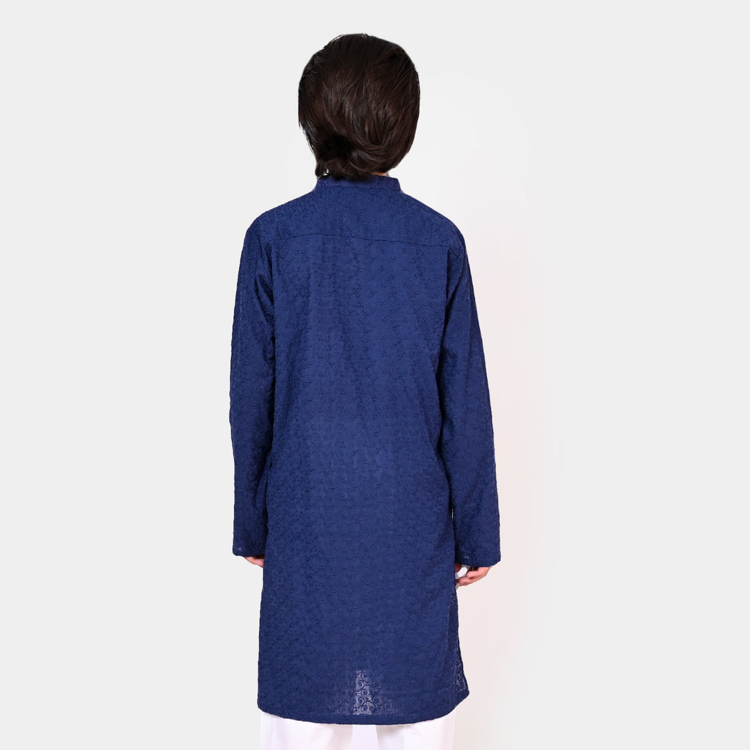 Boys Chicken Kurta-NAVY