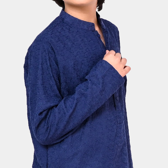 Boys Chicken Kurta-NAVY