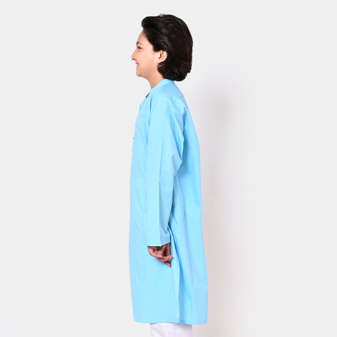 Boys Cotton Basic Kurta | SKY BLUE