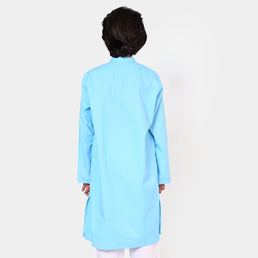 Boys Cotton Basic Kurta | SKY BLUE