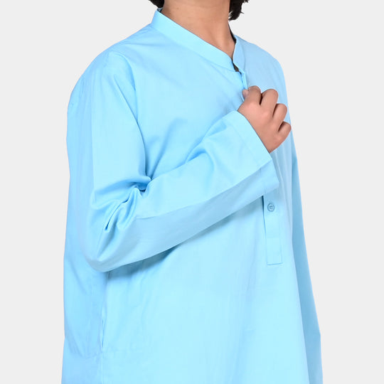 Boys Cotton Basic Kurta | SKY BLUE