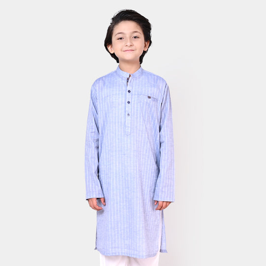 Boys Viscose Styling Kurta - LT.Blue