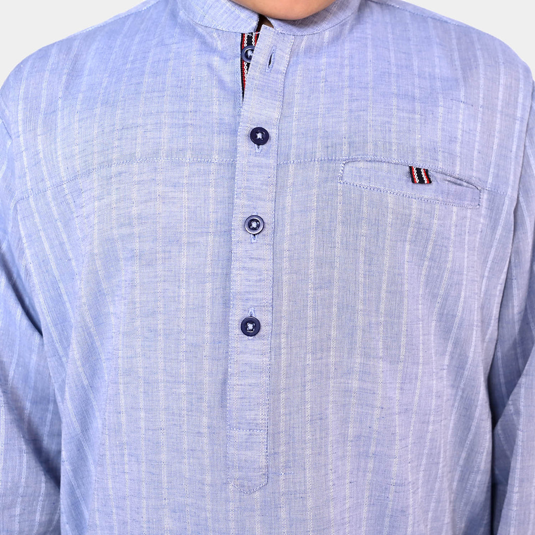 Boys Viscose Styling Kurta - LT.Blue