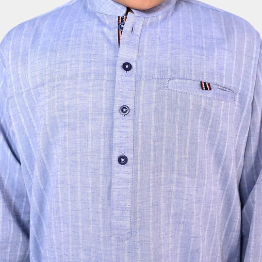 Boys Viscose Styling Kurta - LT.Blue