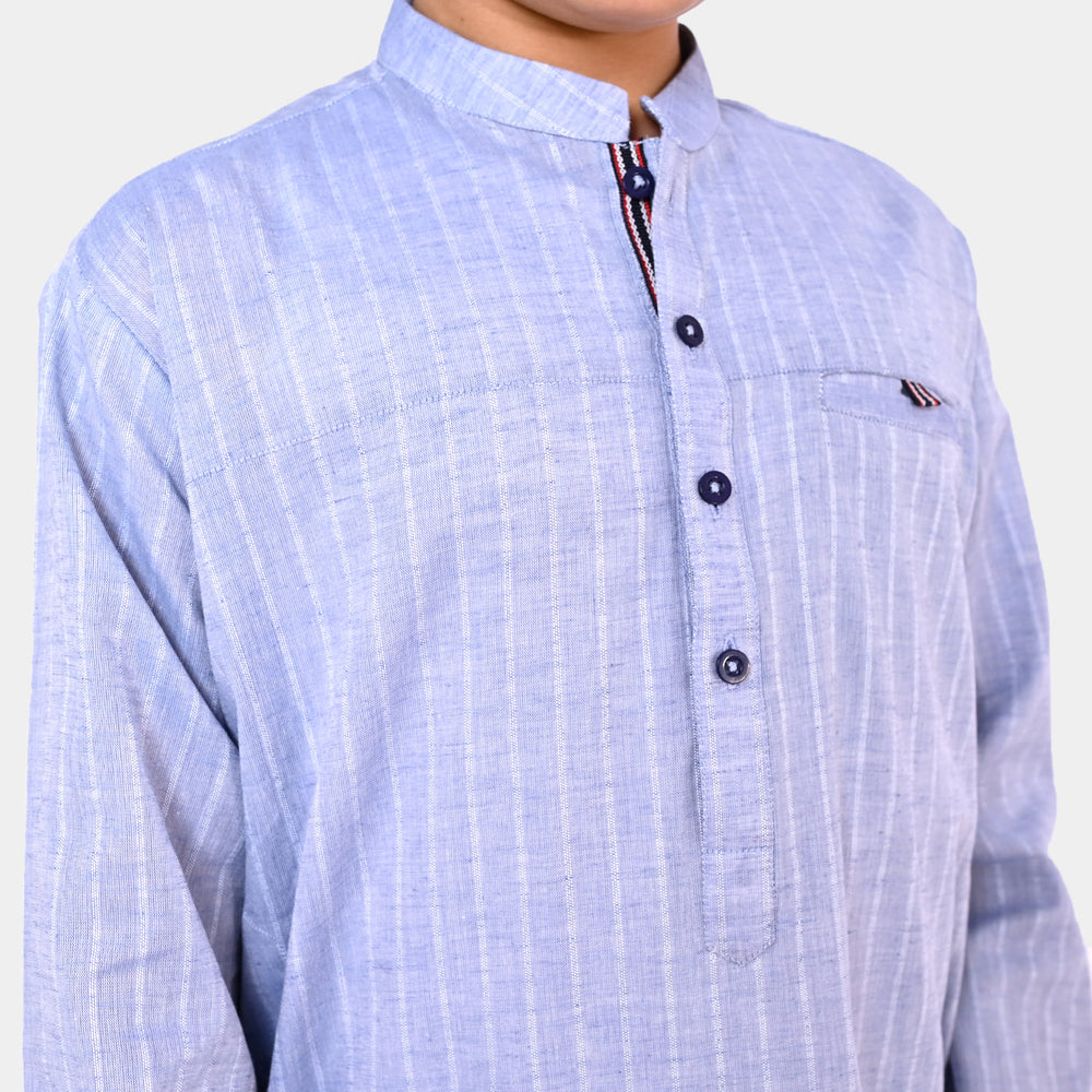 Boys Viscose Styling Kurta - LT.Blue