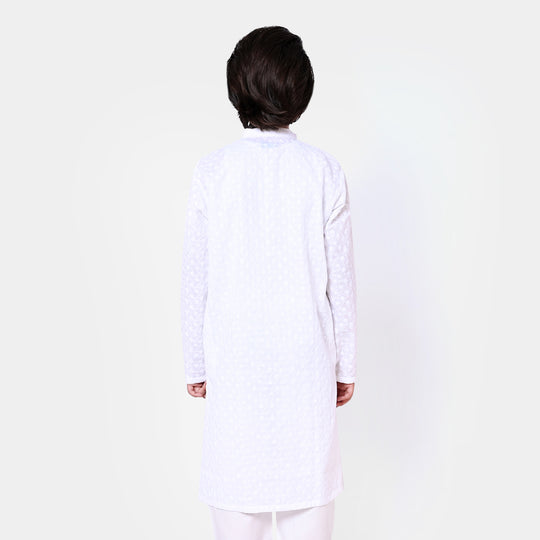 Boys Chicken Kurta - White