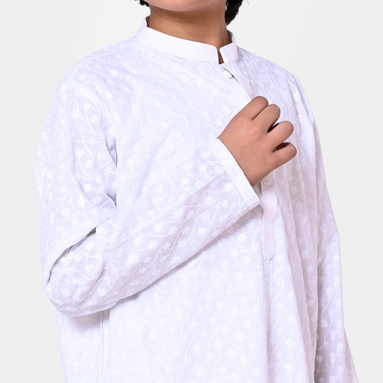 Boys Chicken Kurta - White