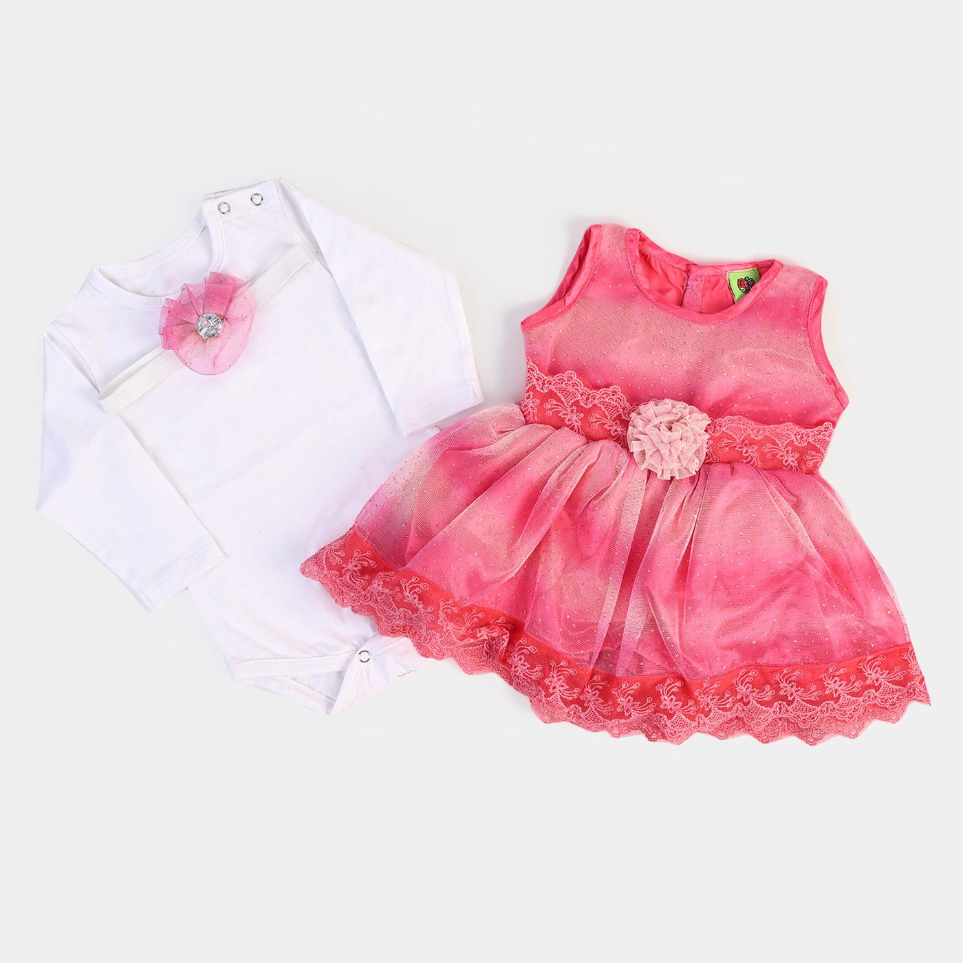 Infant Girls 3PCs Gift Set   - Pink