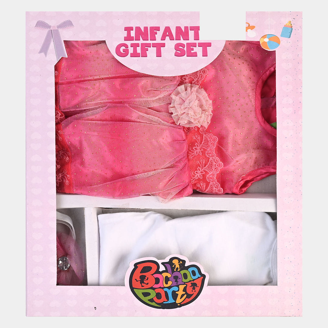 Infant Girls 3PCs Gift Set   - Pink