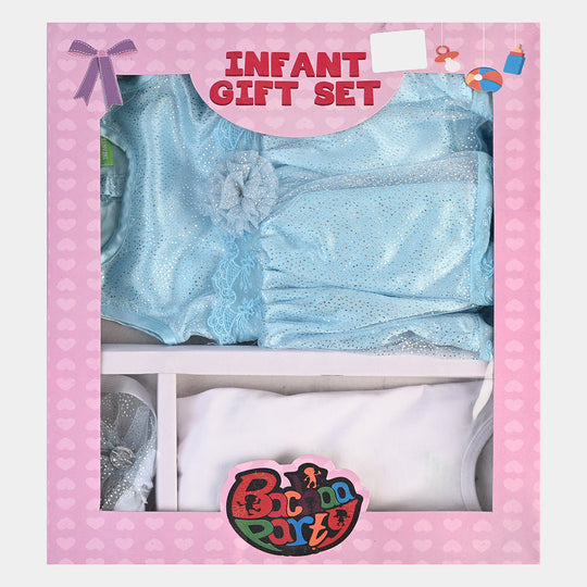 Infant Girls 3PCs Set   - Sky Blue