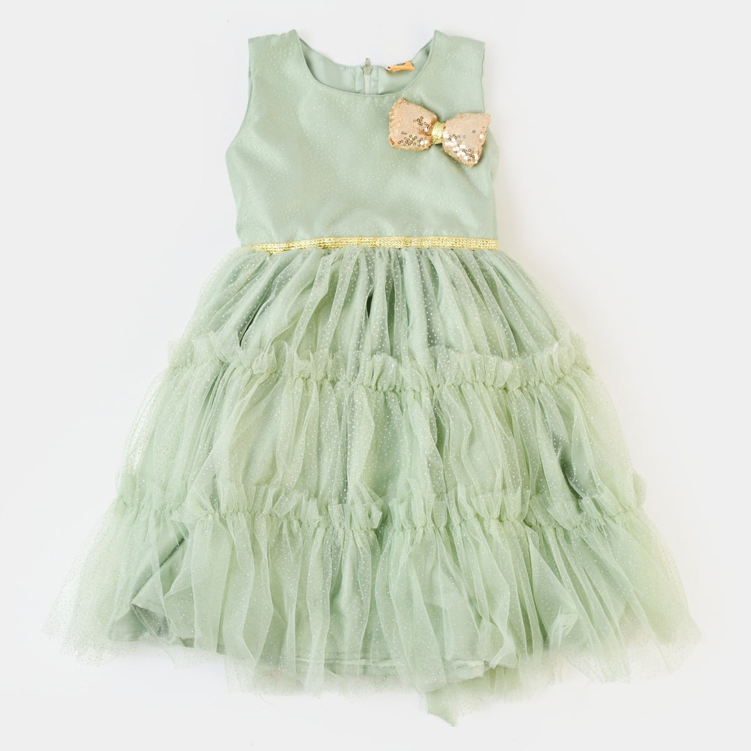 Girls Fancy Frock Glittery - Mint Green