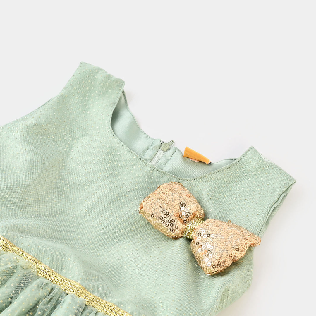 Girls Fancy Frock Glittery - Mint Green