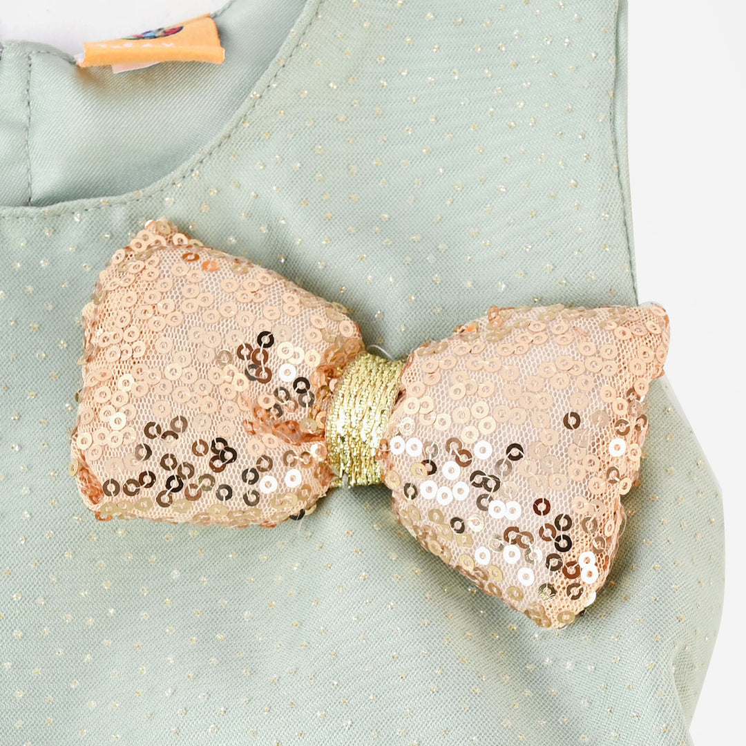 Girls Fancy Frock Glittery - Mint Green
