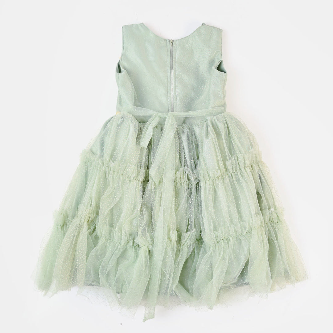 Girls Fancy Frock Glittery - Mint Green