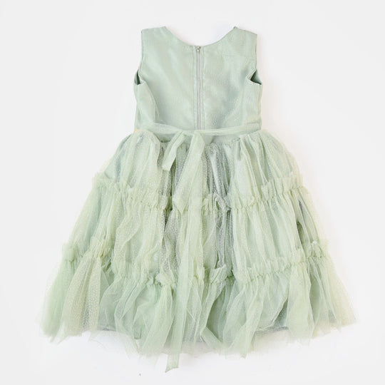 Girls Fancy Frock Glittery - Mint Green
