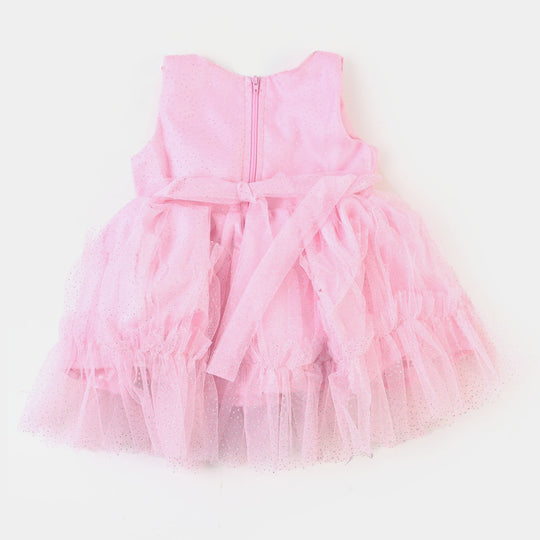 Infant Girls Fancy Frock Glittery - Pink