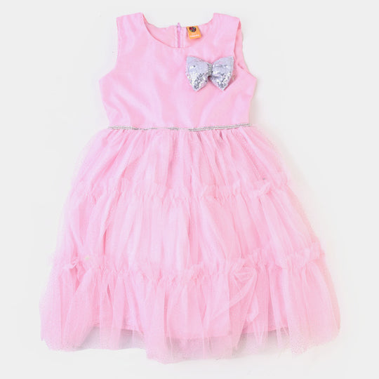 Girls Fancy Frock Glittery - Pink