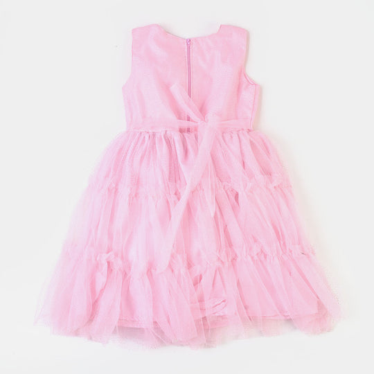 Girls Fancy Frock Glittery - Pink