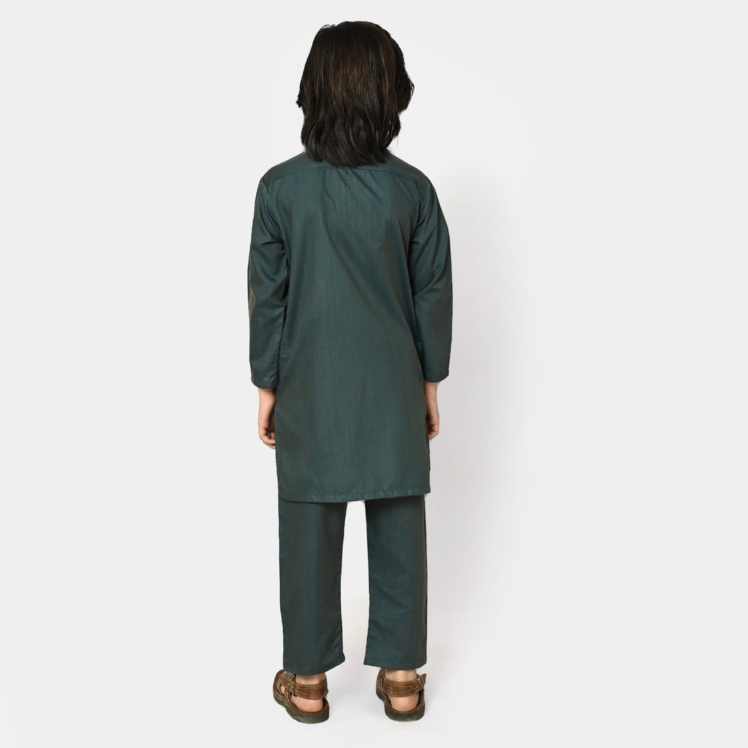 Boys Embroidered Kurta Pajama - Teal