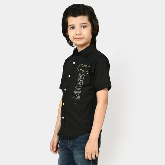 Boys Cotton Casual Shirt Character - BLACK