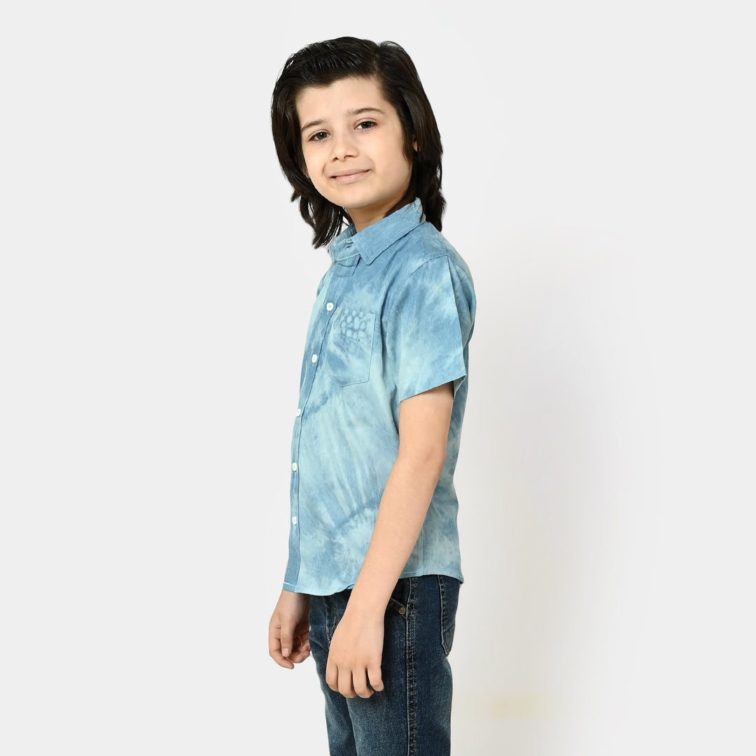 Boys Denim Basic Shirt - Light Blue