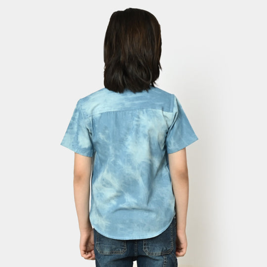 Boys Denim Basic Shirt - Light Blue