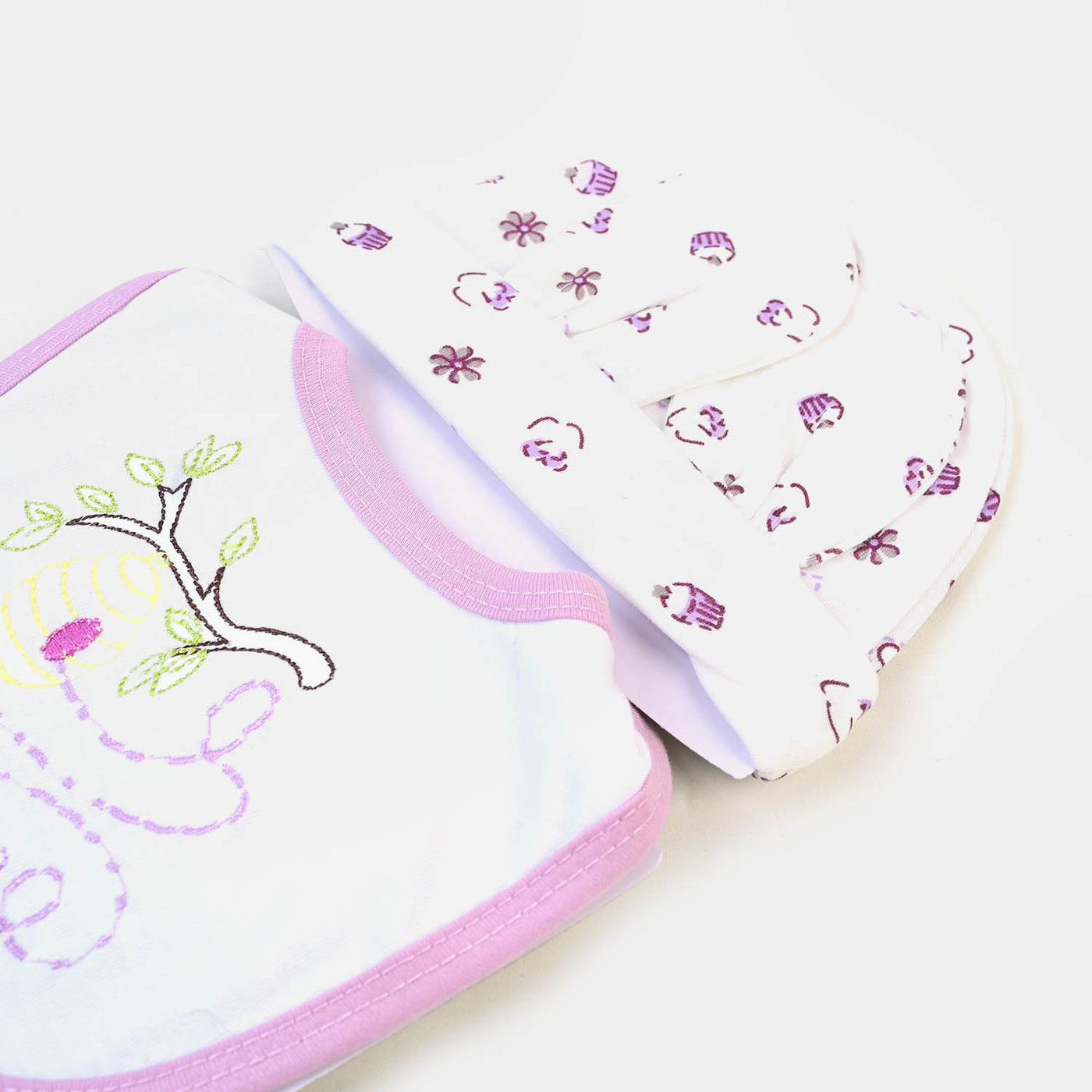 Baby Bib Cap + Mittens 4PCs Set