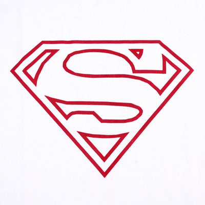 Teens Boys T-Shirt Super Hero Logo - White