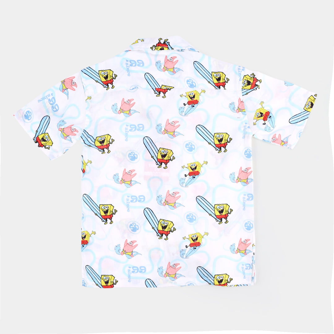 Boys Cotton Casual Shirt Character - White