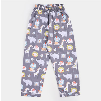 Boys Woven Night Suit Animals - GREY