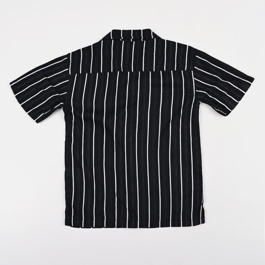 Teens Boys Cotton Casual Shirt Stripes - Black