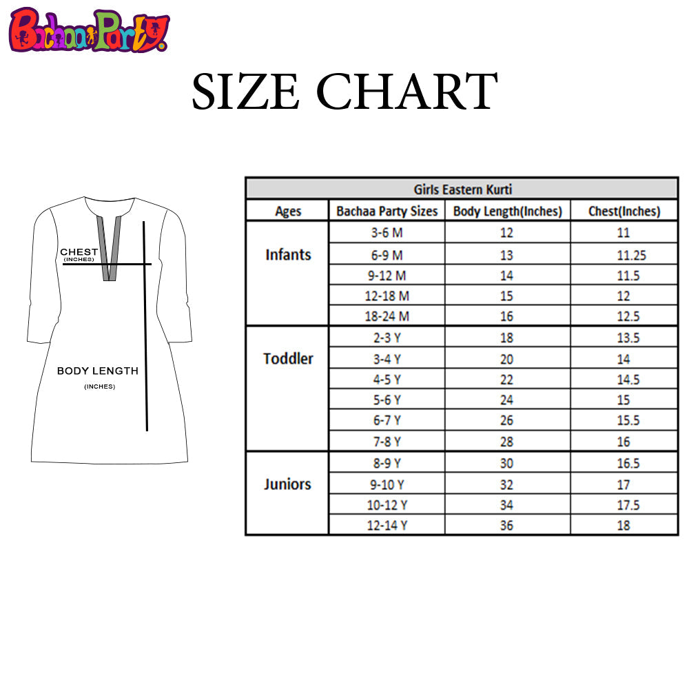 Girls Digital Print Kurti Craft - BLACK