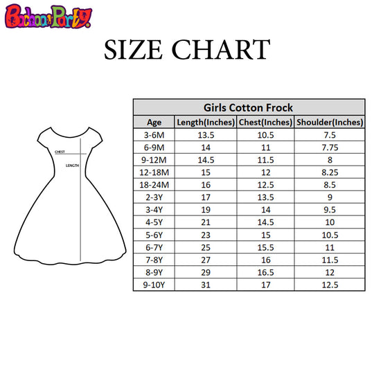 Girls Cotton Frock Burger N Fries Printed- Blue